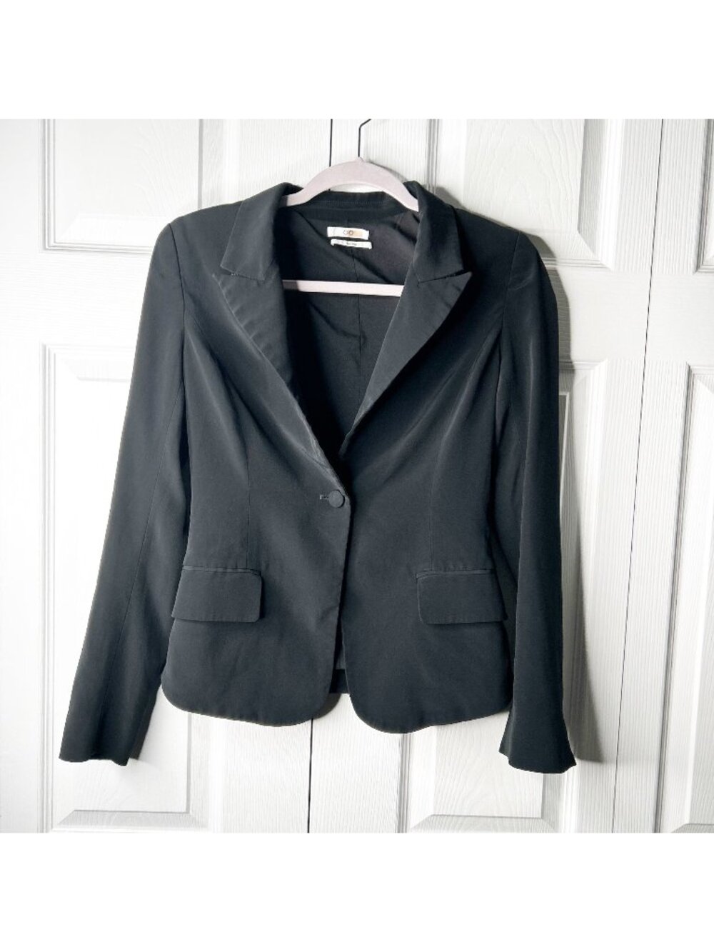 CO Black Single Breasted One Button Blazer Jacket Women's Size X-Small XS